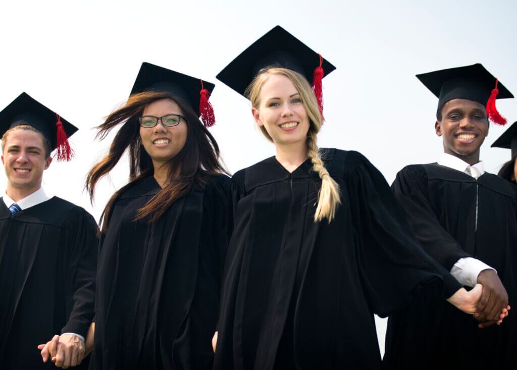 Young Students Graduation Ceremony Concept